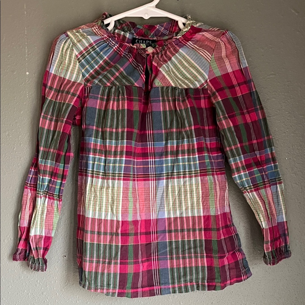 Kids Chaps Multicolor Plaid Long Sleeve Shirt